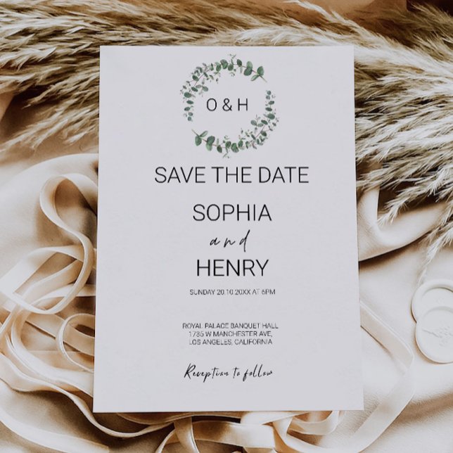 Greenery Wedding Salvar a Data Convite (Greenery Wedding Save the Date Invitation)
