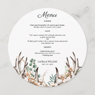 Greeneryptus deixa Antler Boho Round Menu
