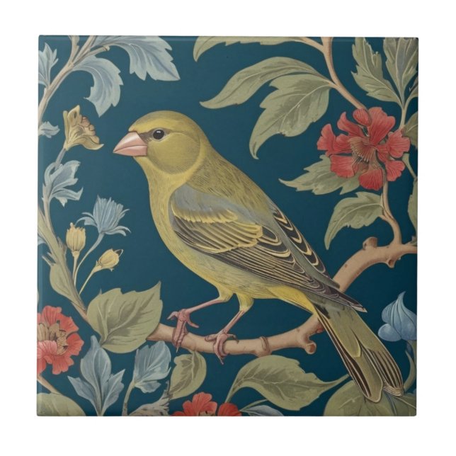 Greenfinch William Morris Estilo L Pássaro Finaliz (Frente)