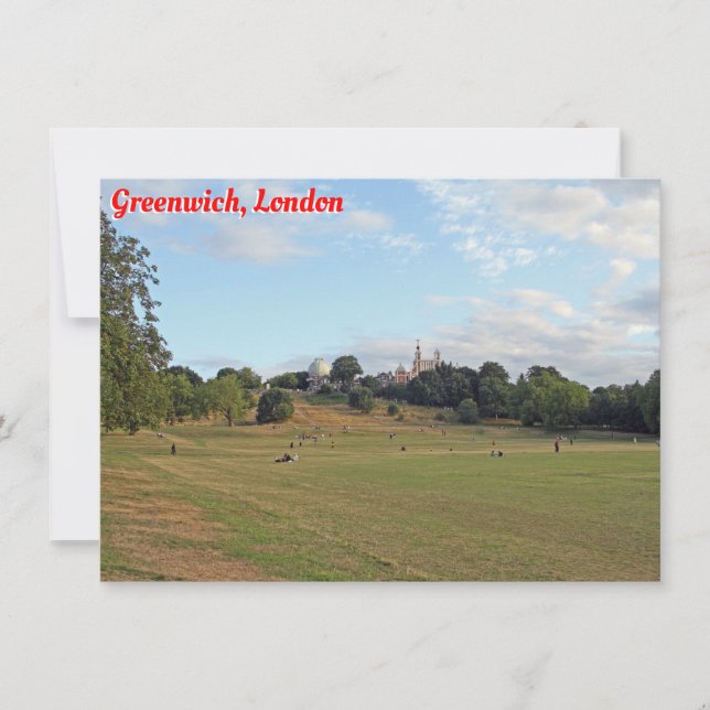 Greenwich Park, cartão de Londres (Frente)
