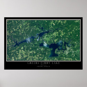 Greers Ferry Lake Arkansas - Mapa de Poster por Sa