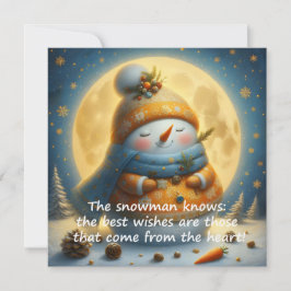 Greeting card with a cute snowman