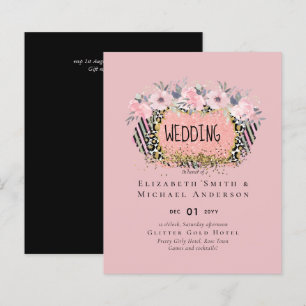 Grelha de Glitter Floral Rosa