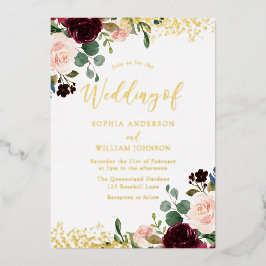 Grelha de Ouro de Casamento de Vinho Vermelho Burg