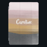 Grelhas de Abstrato de Ombre de Watercolor em Lila<br><div class="desc">Um simples e moderno design de pincéis de aquarelas em uma bonito paleta colorida de cinzas,  ouro e pincel,  personalizada com seu nome.</div>