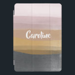 Grelhas de Abstrato de Ombre de Watercolor em Lila<br><div class="desc">Um simples e moderno design de pincéis de aquarelas em uma bonito paleta colorida de cinzas,  ouro e pincel,  personalizada com seu nome.</div>