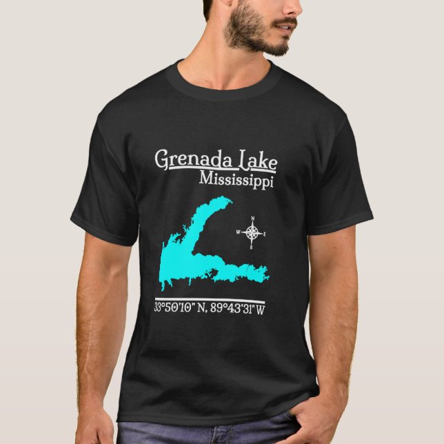 Grenada Lake Mississipi - Camisa de Leve Longa (Frente)