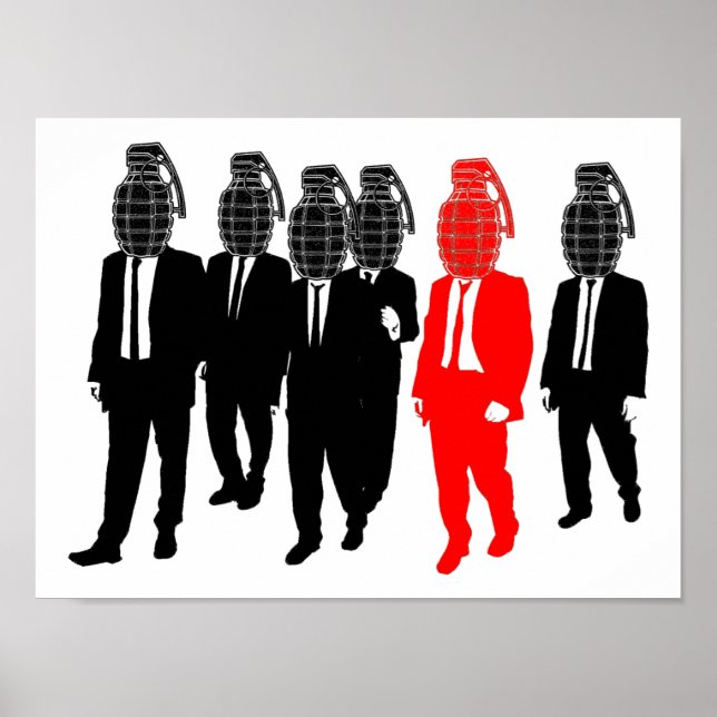 Grenade Head Engraçado Poster (Frente)