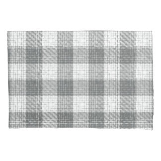 Grey and White Checkered Crosshatch Plaid