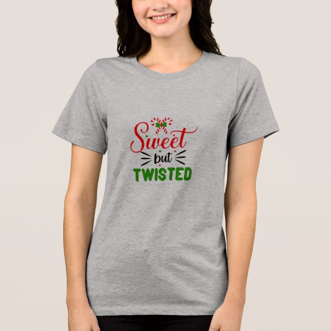 Grey T shirt half sleeve sweet but twisted (Frente)