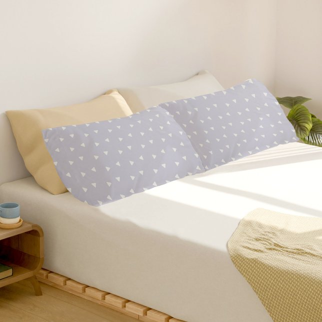 Grey Triangles Pattern Pair Of Pillowcases (Criador carregado)