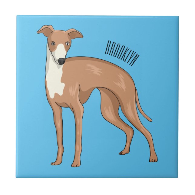 Greyhound dog cartoon illustration  (Frente)