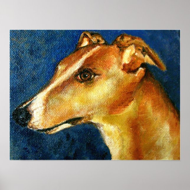 Greyhound Dog Portrait Fine Art Impressões (Frente)