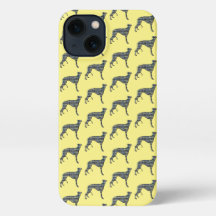 Greyhound Lurcher Cute Dog Silhoule Amarelo