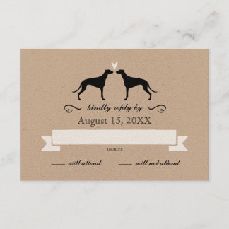 Greyhound Silhouettes Casando Resposta RSVP