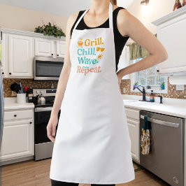 Grill chill wave repeat summer beach quote