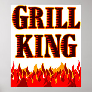 Grill King Red Flames CHURRASCO Say Impressão