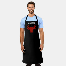 Grill Master Black Red Bull Cabeça Apron