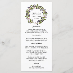 Grinalda de mirtilo Casamento Menu
