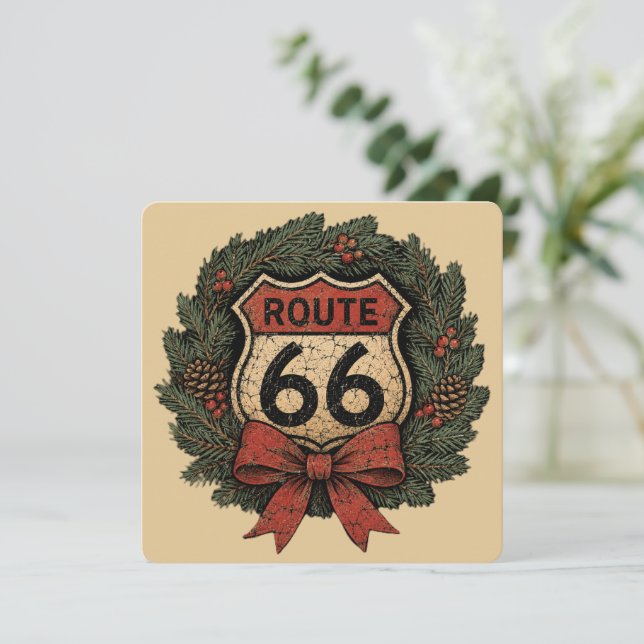 Grinalda de Natal da Vintage Route 66 (Em pé/Frente)