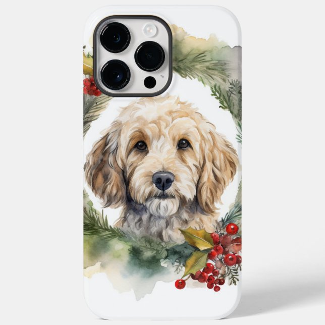 Grinalda de Natal de Cockapoo Pupila Festiva (Verso)