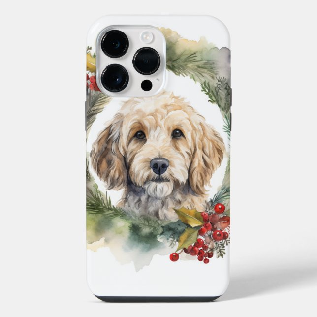 Grinalda de Natal de Cockapoo Pupila Festiva (Verso)