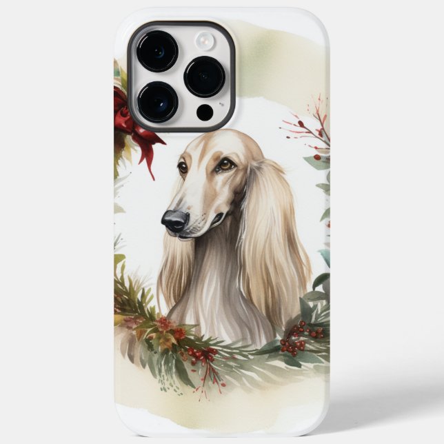 Grinalda de Natal do Afghan Hound Pupila Festiva (Verso)