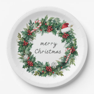 Grinalda de Natal Elegante Pratos de Papel