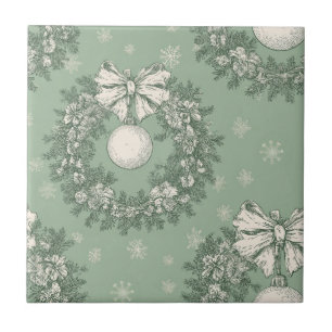 Grinalda de Natal em Toile Verde Vintage (1)