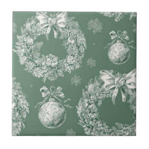 Grinalda de Natal em Toile Verde Vintage (2)