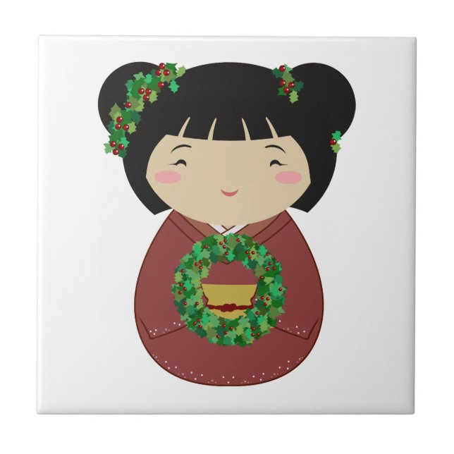 Grinalda do Natal de Kokeshi (Frente)