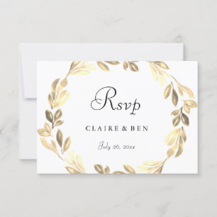 Grinalda dourada elegante que Wedding RSVP