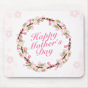 Grinalda floral Mousepad do dia das mães feliz