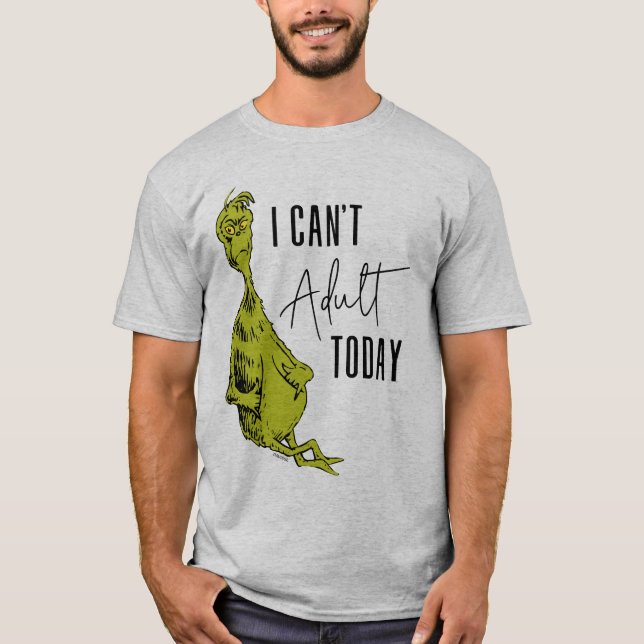 Grinch | Camiseta Divertida Não Posso Ser Adulto H (Frente)