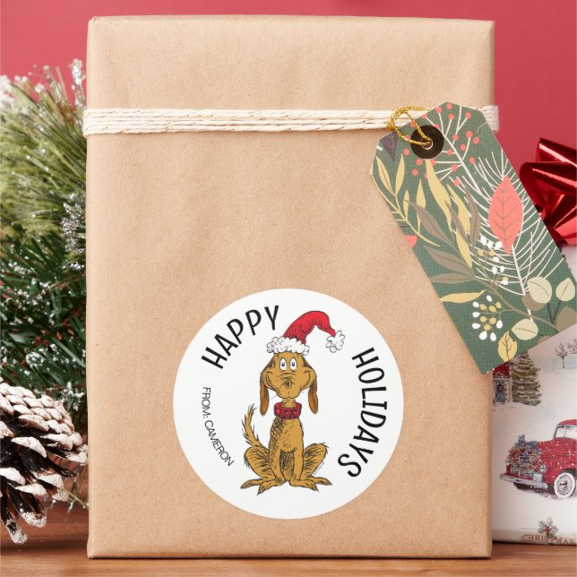 Grinch | Max Papai Noel | Etiqueta de Presente de  (Feriado)