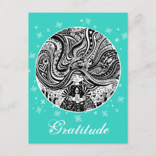 Grincheux Angel Wish Cartão postal Aqua
