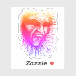 Gritando com o adesivo