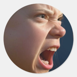 Gritando Garota com adesivos redondos grandes