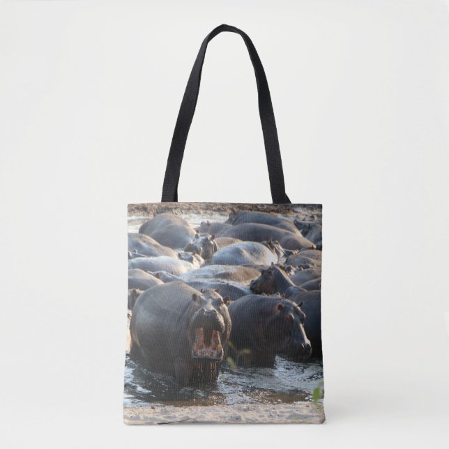 Gritando Hippo Tote Bag (Frente)