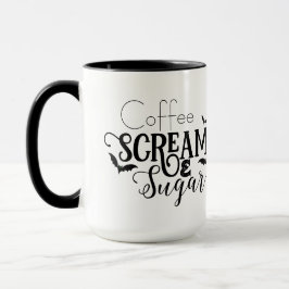 Gritar de café e caneca de açúcar