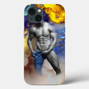 grito do físico musculoso em tons de cinza do Slip