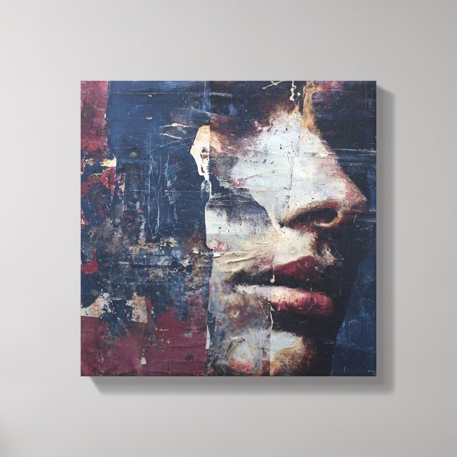 Gritty Distressed Portrait Canvas print (Frente)