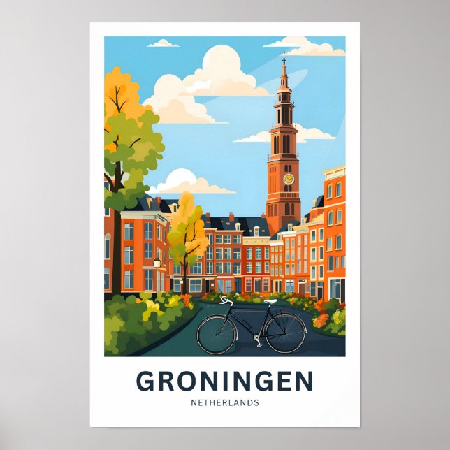 Groningen Países Baixos Viagem Impressão (Frente)