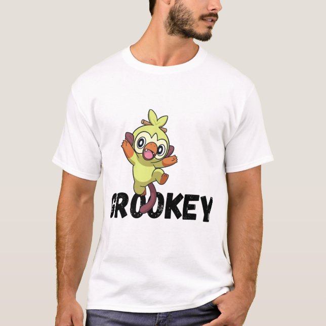 Grookey Energy: Camiseta Pokémon Vibes do Tipo Gra (Frente)