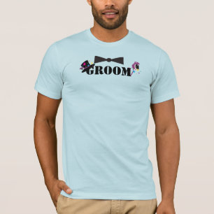 Groom Bowtie Plum Rosa Stars Top Hat T-shirts