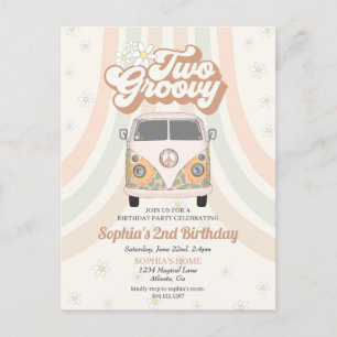 Groovy 2º aniversário, 70 anos de convite para tem