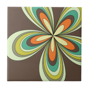 Groovy 60s 70s Hippie Flower Brown Retro Daisy