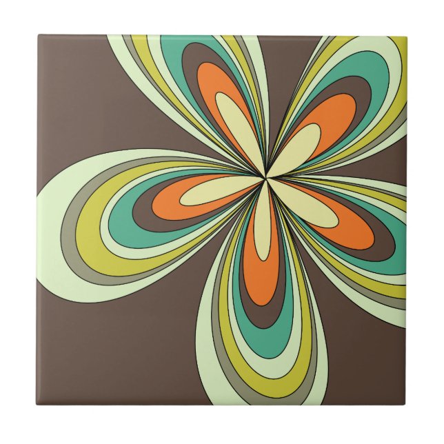 Groovy 60s 70s Hippie Flower Brown Retro Daisy (Frente)