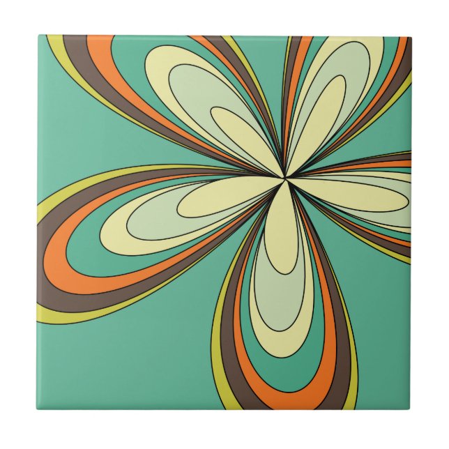 Groovy 60s 70s Turquesa de Flor Hippie Retro Daisy (Frente)