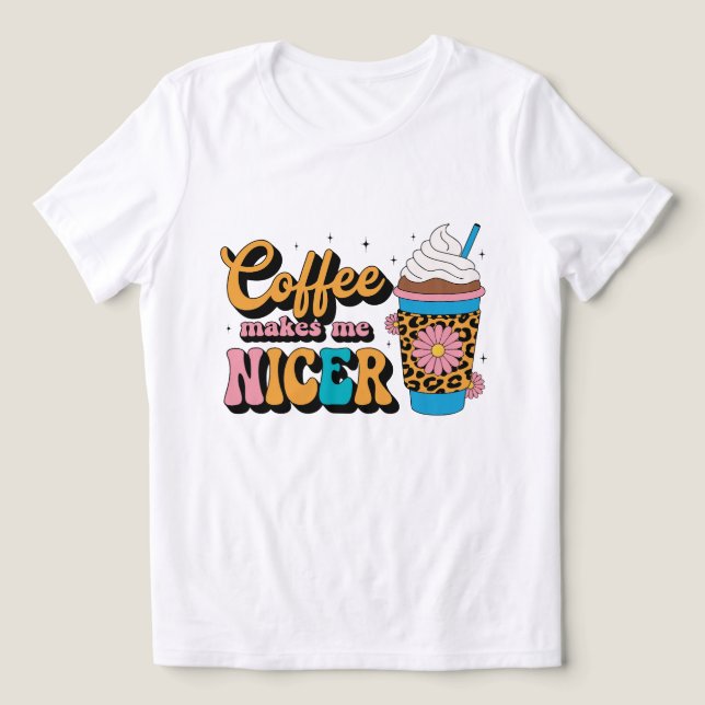 Groovy 70s Estampa de Leopardo Café Me Torna Mais  (Design frontal)